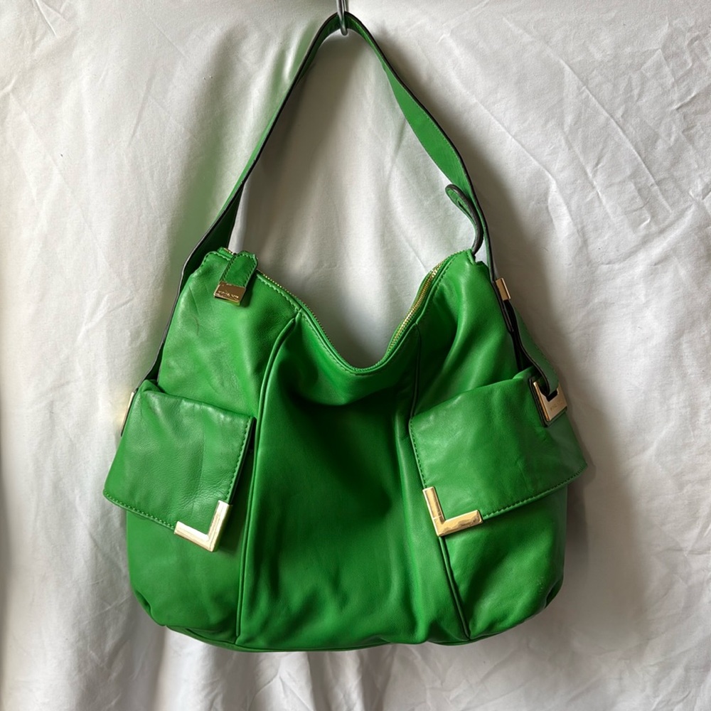 Michael Kors Green Shoulder Bag with Gold Accents